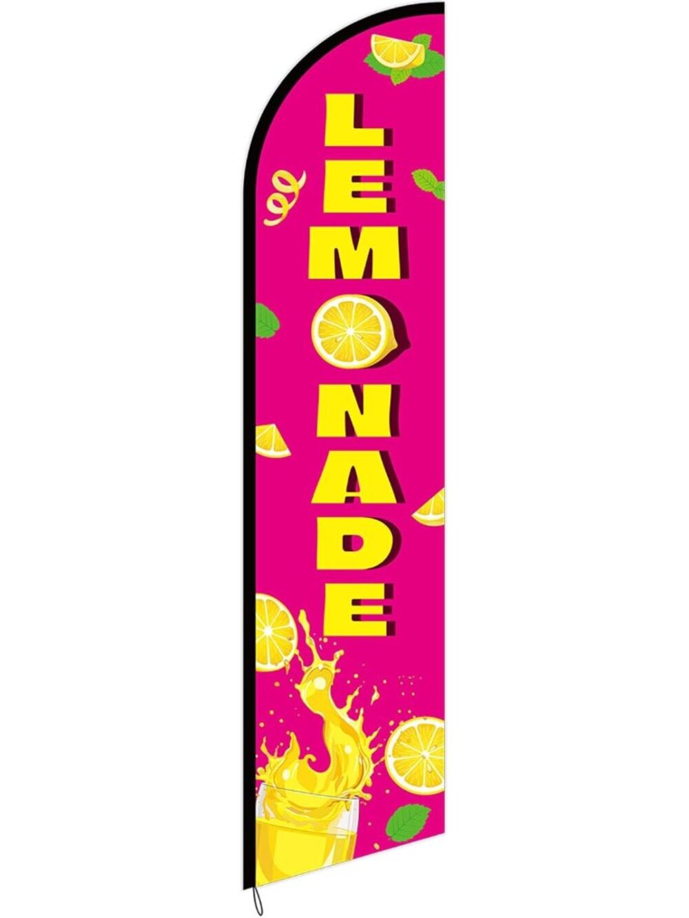 2.5 x 12 ft Lemonade Feather Flag Only, Pink